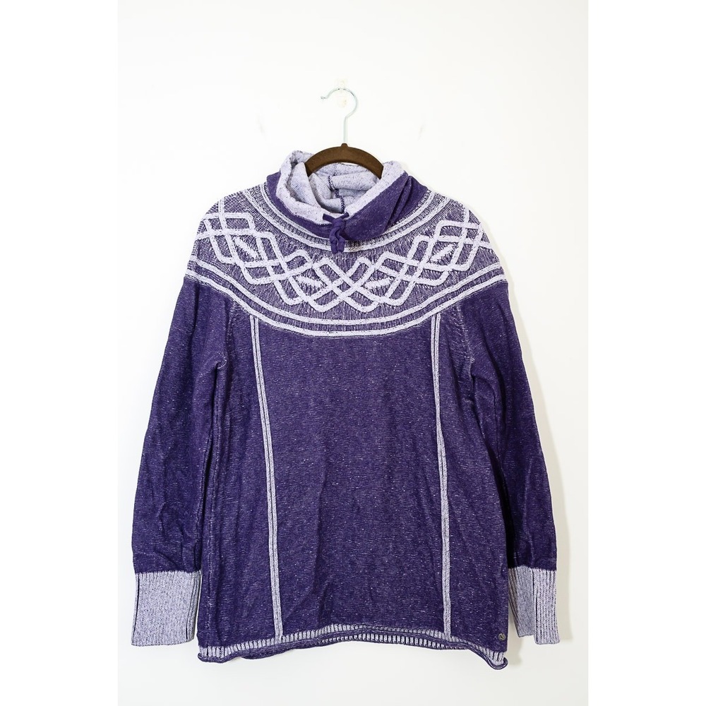 Eddie Bauer Sweater M Purple Cowl Funnel Neck
